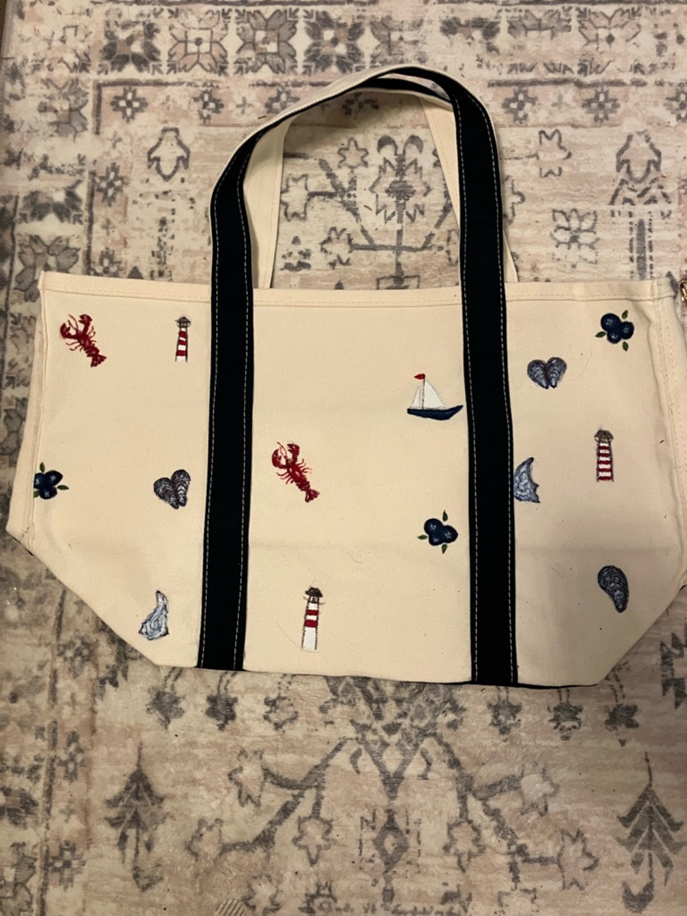 Medium Navy Boat Tote